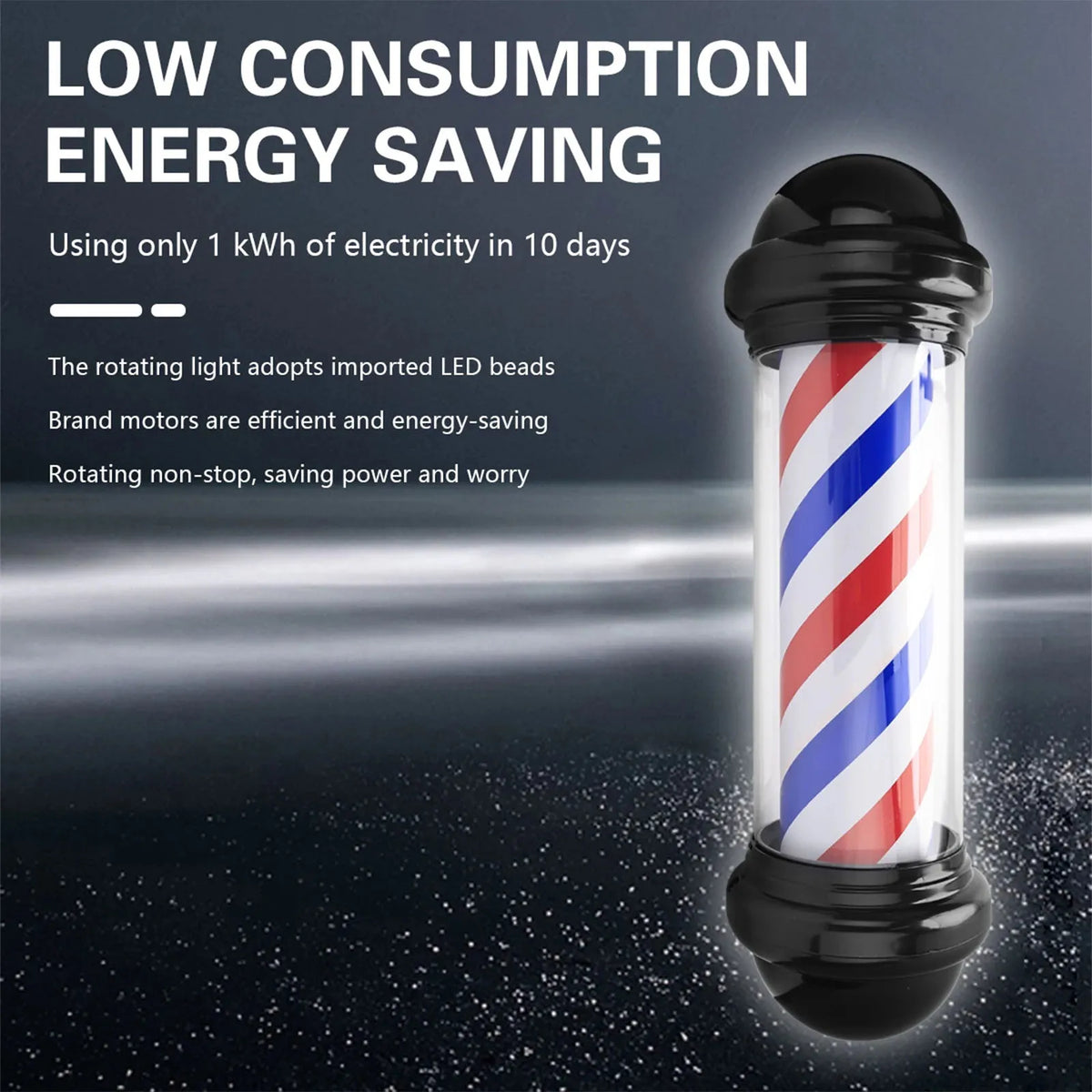 Barber Pole Light Sturdy Wall Hanging Salon Rotating Light Salon Open Sign Light for Beauty Salon Barbershop Outdoor Hair Salon