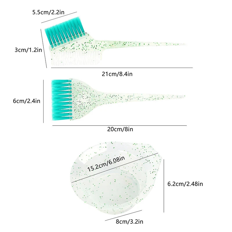3Pcs/set Hair Coloring Products Professional Hair Dyeing Set For Salon Barber Coloring Hair Dye Brush Bowl Fashion Hairstyle