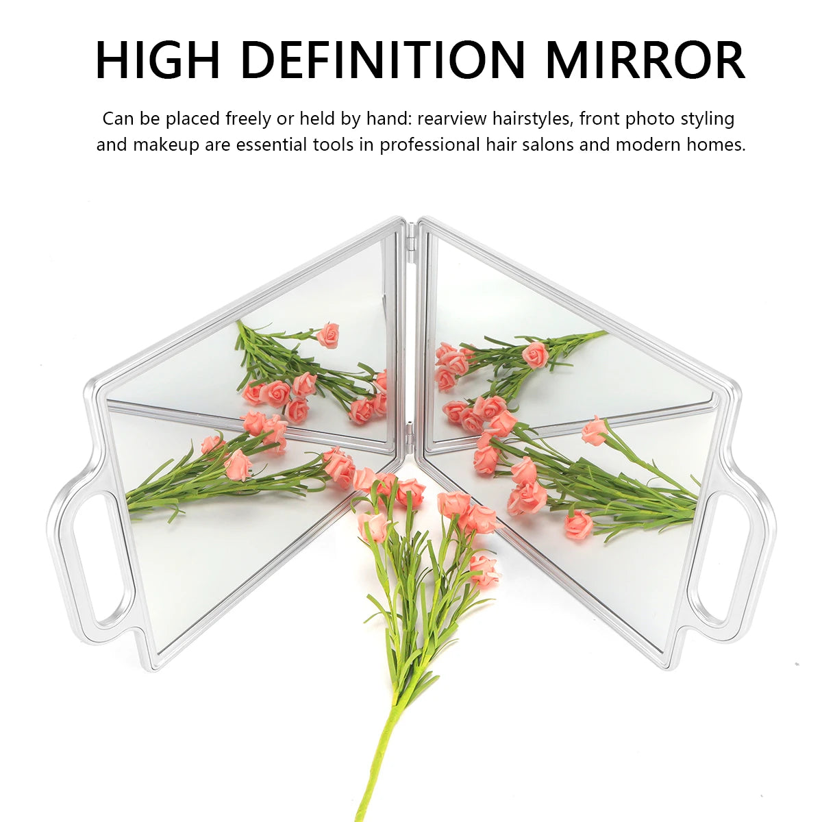 Hair Salon Double Mirror Hairdressing Rearview Mirror Barber Shop Folding Hand Special Mirror Makeup Plate Back Mirror.