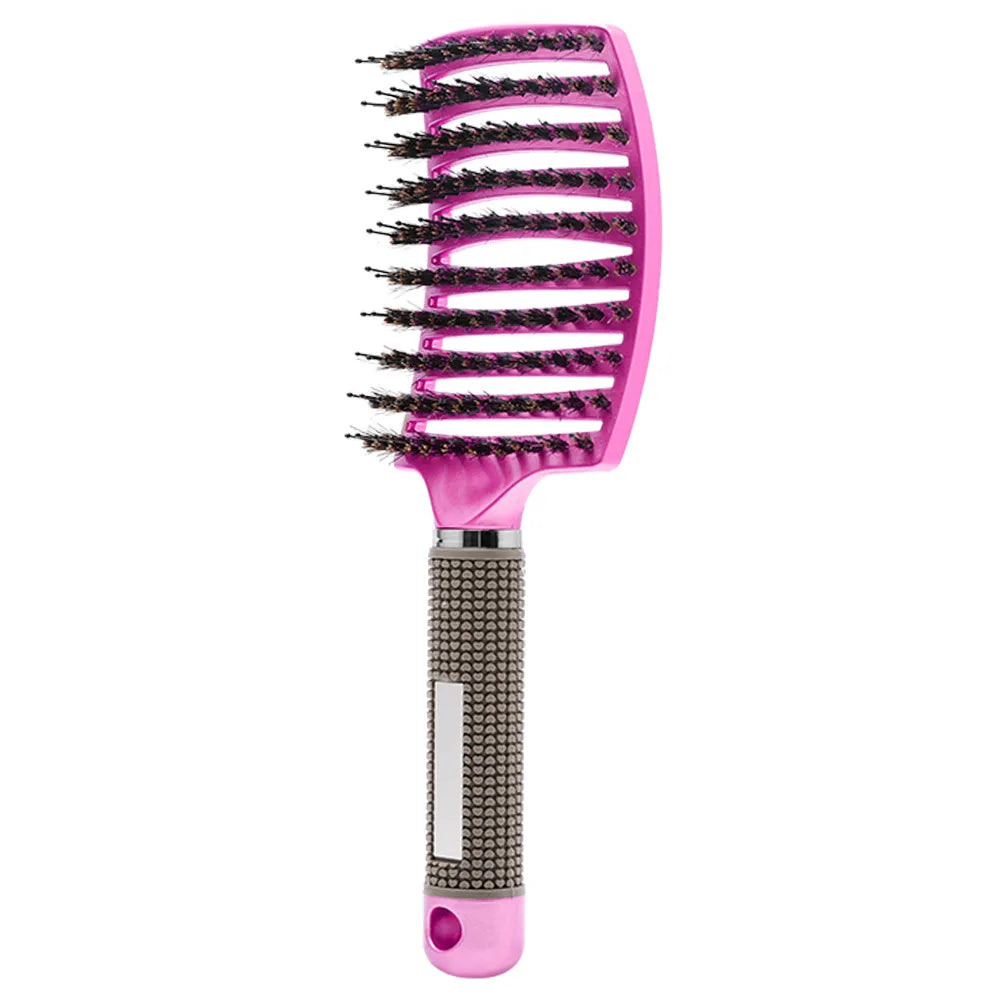 Hairdressing Comb Bristle Nylon Detangling Wet Dry Curly Brush Salon Hair Scalp Massage Brush Barber Home Hair Styling Comb Tool