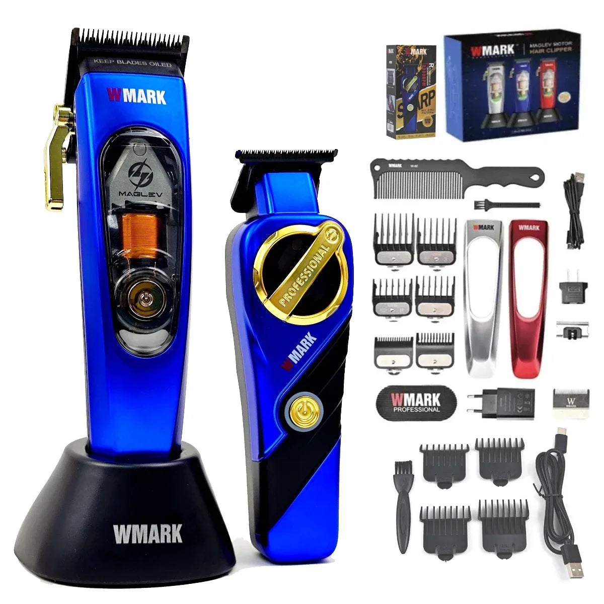WMARK NG-9004 NG-9213 Professional Electric Hair Clipper Man for Hair Trimmer 2pc Set Barber Shop Salon Tools Oil Head Carving