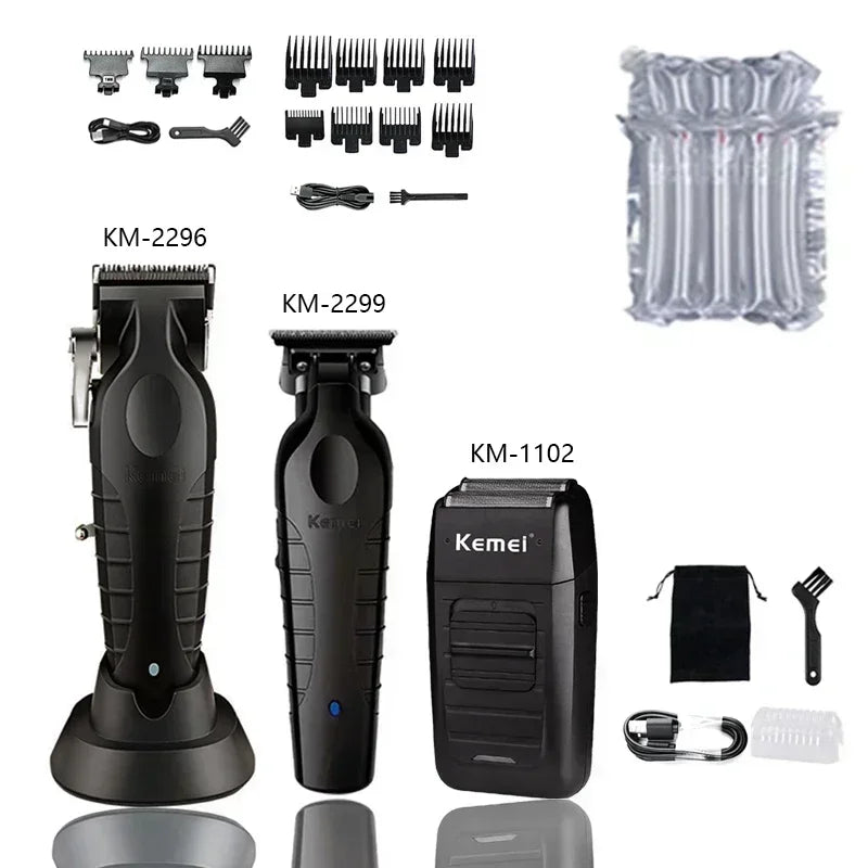 Kemei KM-2296 KM-2299 KM-1102 Professional Hair Clipper Kit Electric Shaver Male Hair Cutting Machine Men’s Trimmer Machine CE