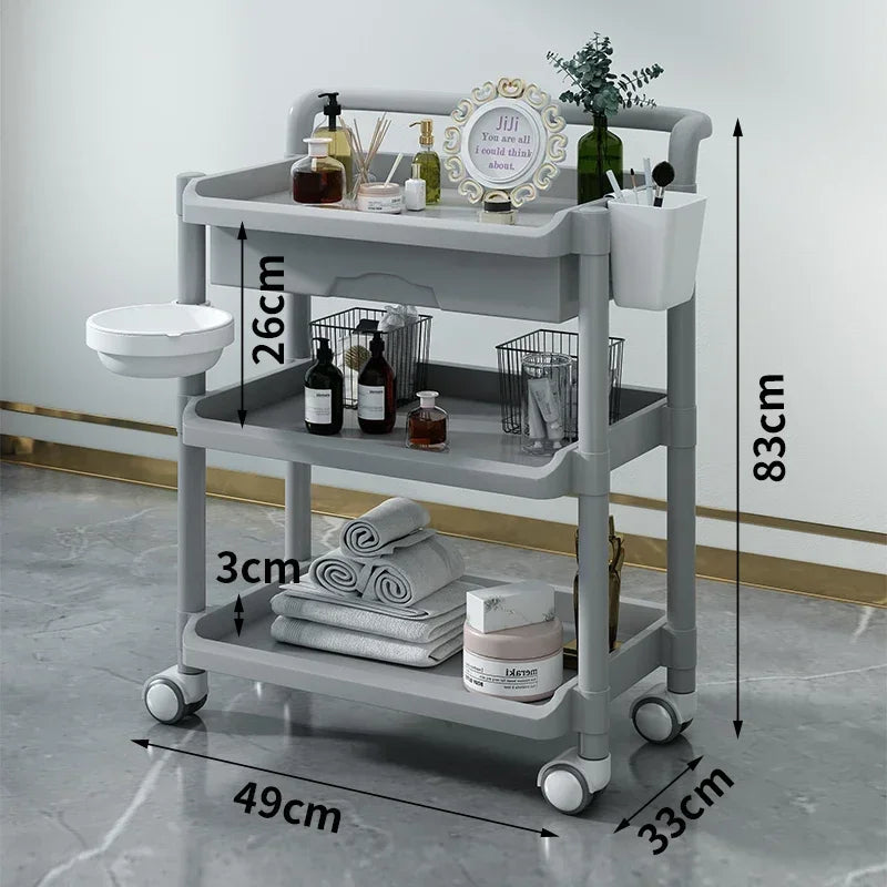 Organizers Trolleys Cart Salon Folding Serving Hair Extension Beauty Decor Furniture Professional Organizer Wheels Plastic