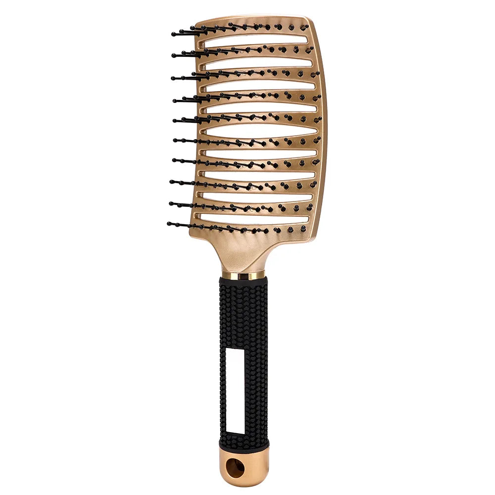 Hairdressing Comb Bristle Nylon Detangling Wet Dry Curly Brush Salon Hair Scalp Massage Brush Barber Home Hair Styling Comb Tool