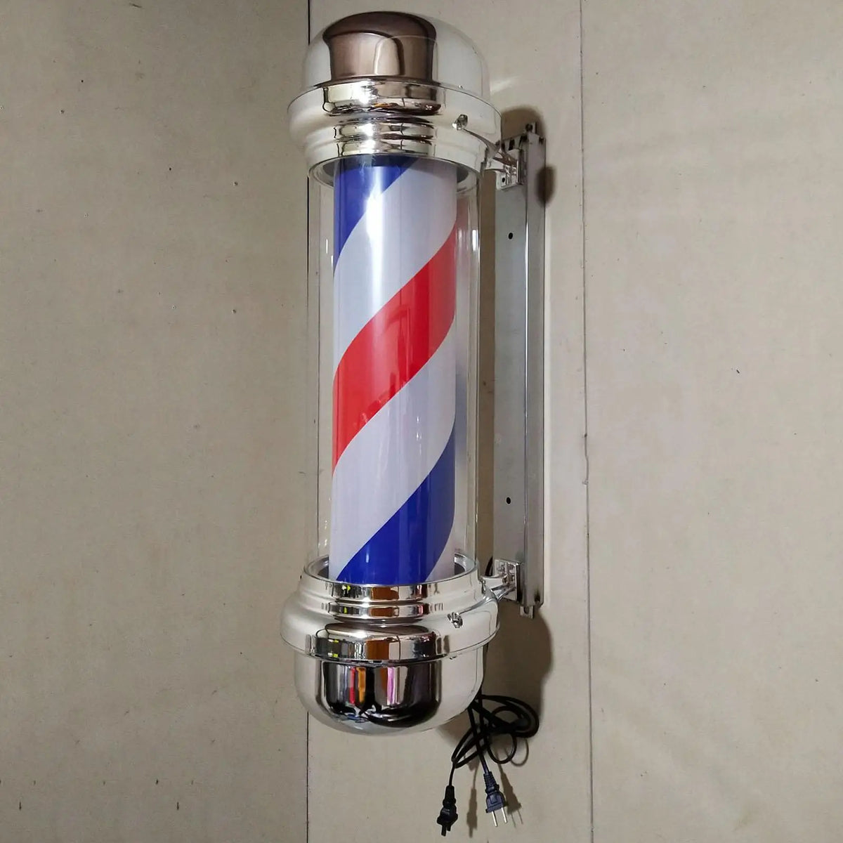 Waterproof Barber Pole LED Light Rotating Hair Salon Shop Sign Stripes for Indoor