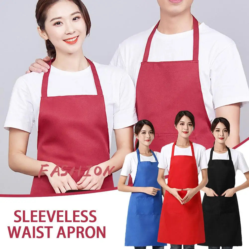 Adjustable Apron Unisex Waterproof Dust-proof Hairdresser Apron Color Dirt-resistant Solid Sleeveless S H7K2