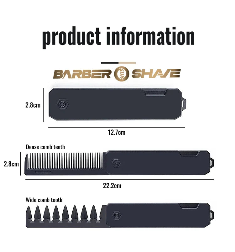 High Quality 2 in 1 Pocket Folding Combs Wide Tooth Oil Head Comb Beard Combing Barber Hair Clipper Comb Salon Hair Styling Tool