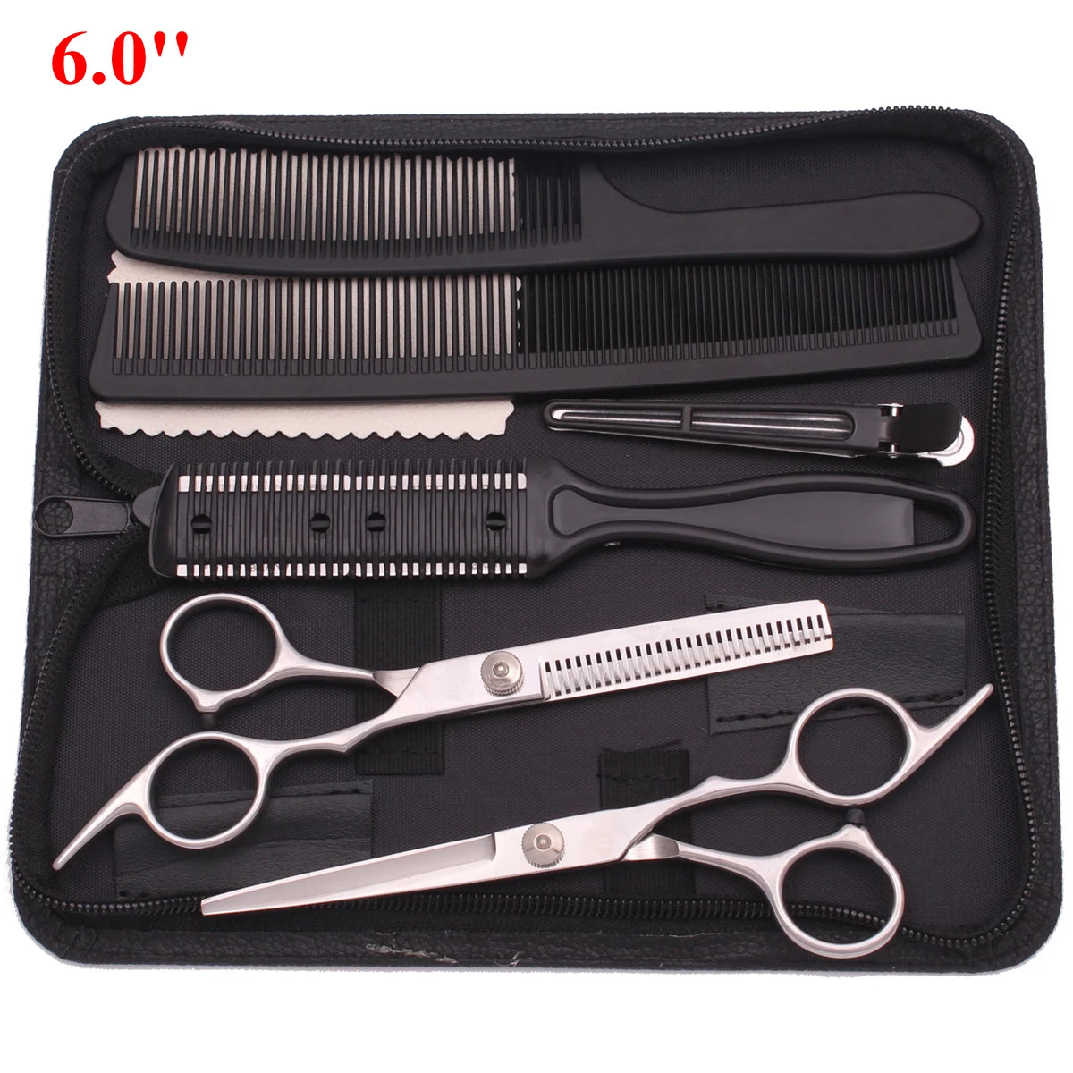 6'' Professional Hair Scissors Thinning Cutting Shears Hairdressing Comb Razor Set Salon Barber & Home Japan Steel