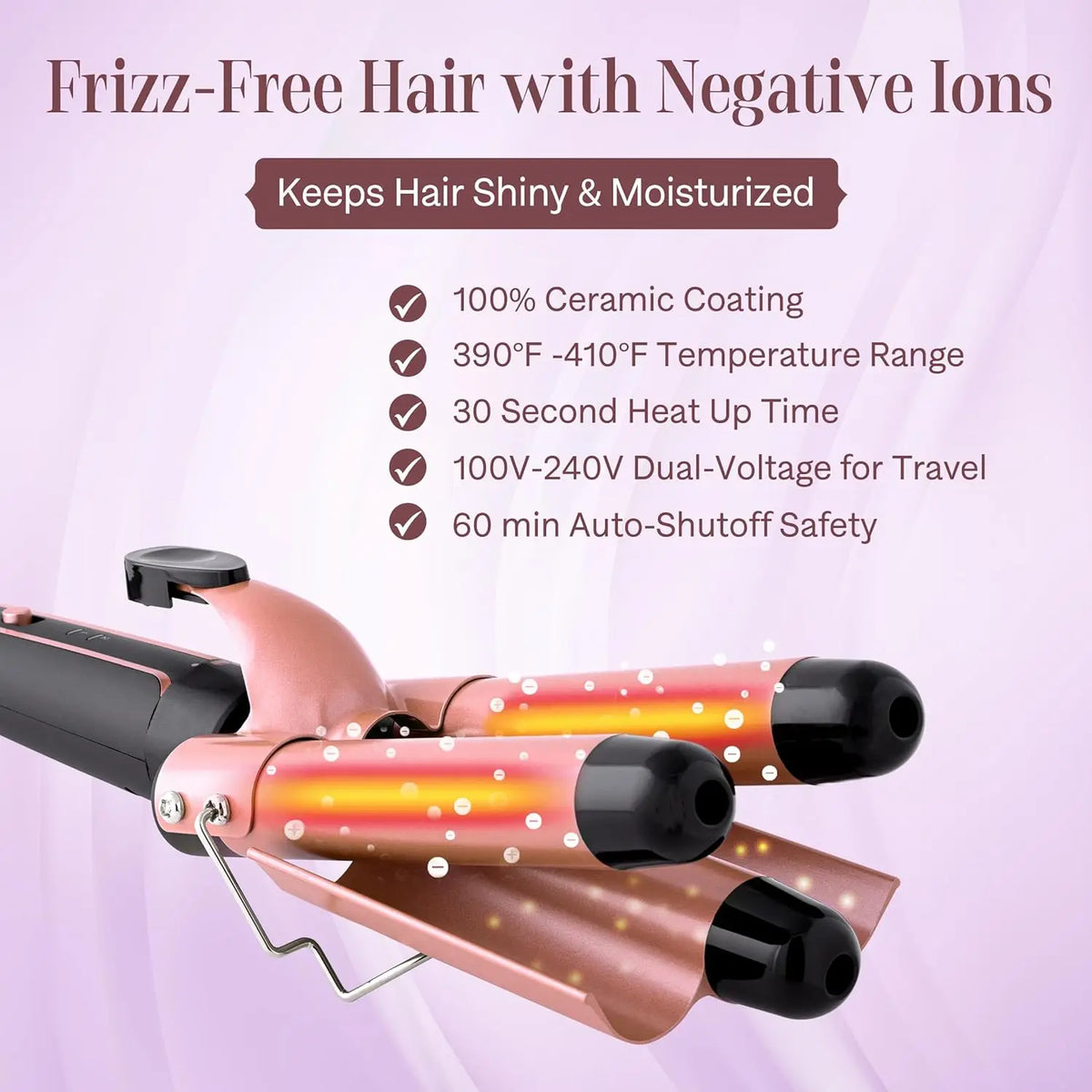 5 in 1 Curling Iron Set with Curling Brush, 0.35”-1.25” Hair Curler Wand for Hairstyle and Heat Resistant Gloves and Hair Clips