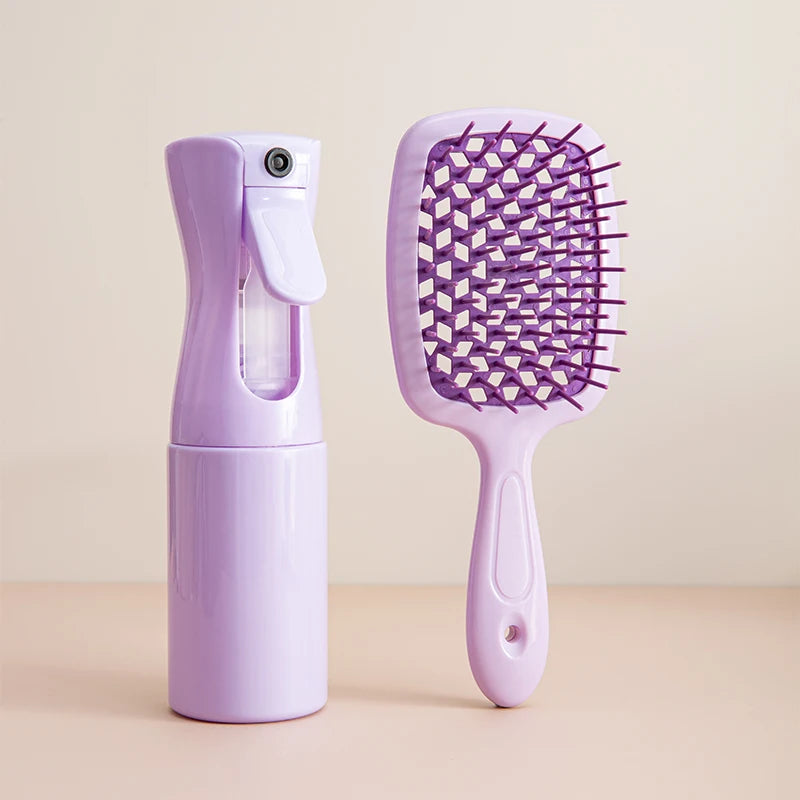 2/3pcs set Scalp Massage Comb Hollow Out Comb Shampoo Massage Brush For Bath Hair Washing Spray Bottle Salon Hairdressing Tools