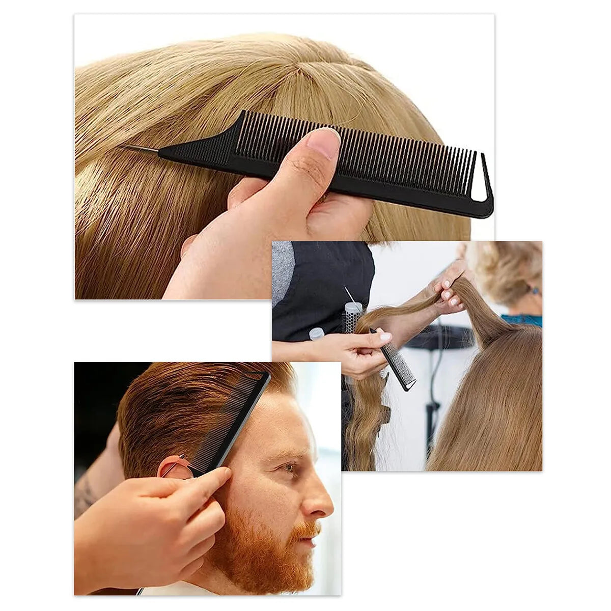 1Pcs Black Pointed Tail Salon Hairdressing Hair Styling Anti-static Comb Heat-resistant Salon Supplies Professional Hairdressing