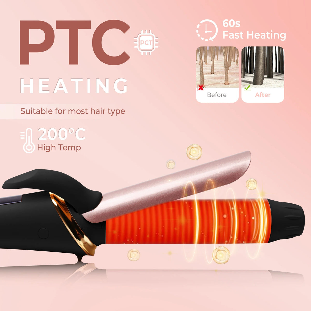 Mini Curling Iron Ceramic Hair Curler 25mm Small Curling Wand Portable Travel Hair Waver Iron Styling Tools for Short Hair