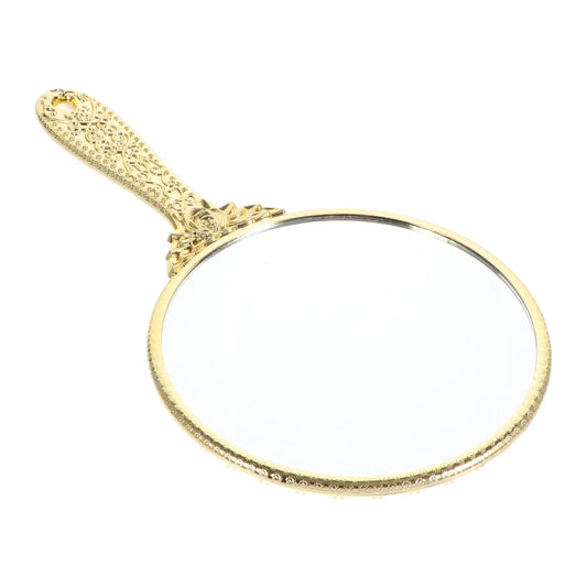 Vintage Carved Handheld Mirror Mirror Salon Hand Mirror Handle Compact Mirror