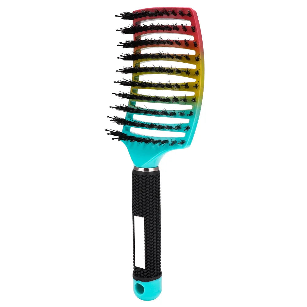 Hairdressing Comb Bristle Nylon Detangling Wet Dry Curly Brush Salon Hair Scalp Massage Brush Barber Home Hair Styling Comb Tool