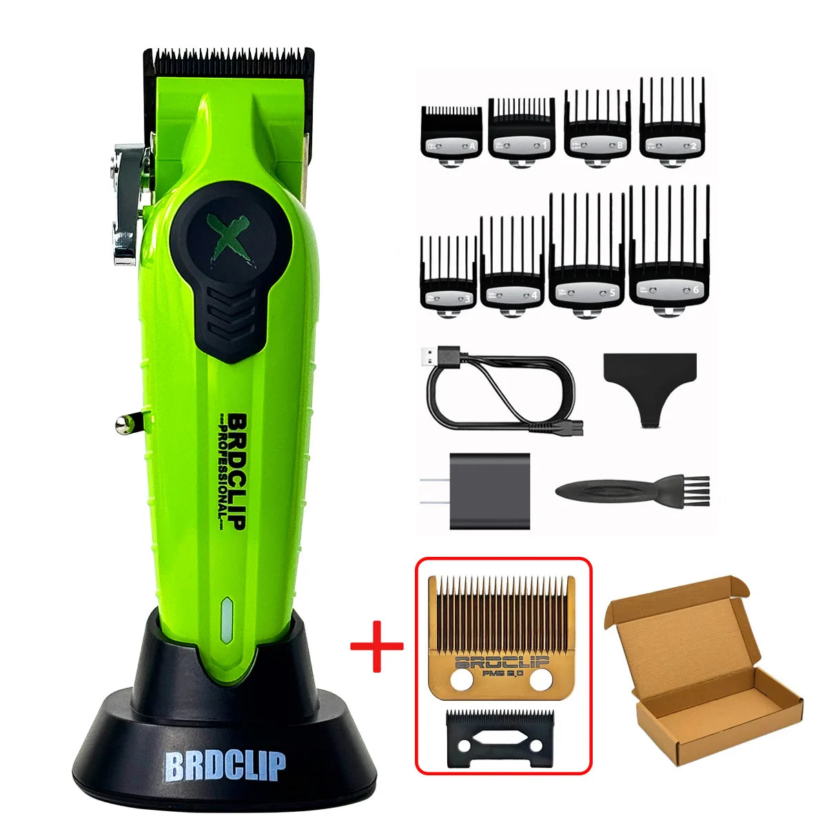 BRDCLIP FA1C NEW 7500RPM Barber Professional Hair Clipper High Speed Motor 2500mAh Electric Trimmer DLC Blade With Base