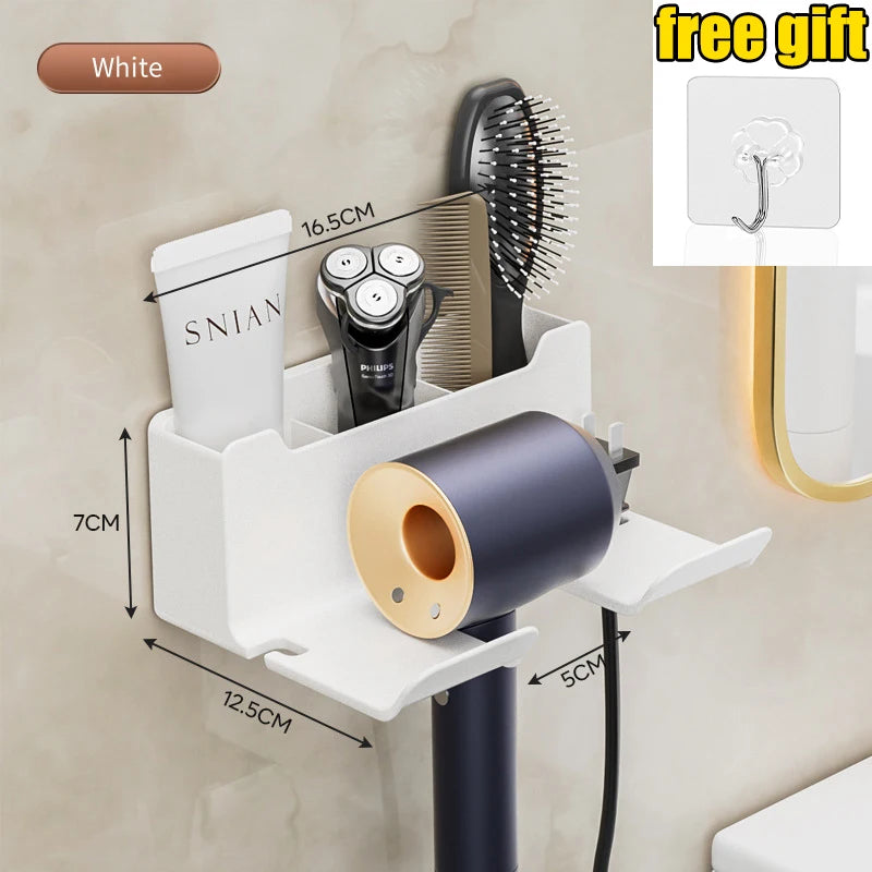 Hair Dryer Cradle Wall Shelves Hair Dryer Holder Hairdryer Organizer Box Blower Holder Shelf