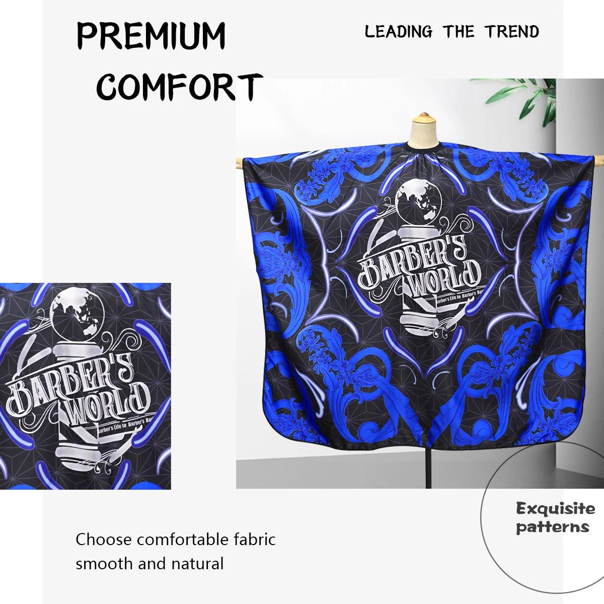 Blue Barber Haircut Cloth Waterproof Salon Gown Adjustable Closure Hairdressing Apron Antistatic Hairdresser Capes Barbershop
