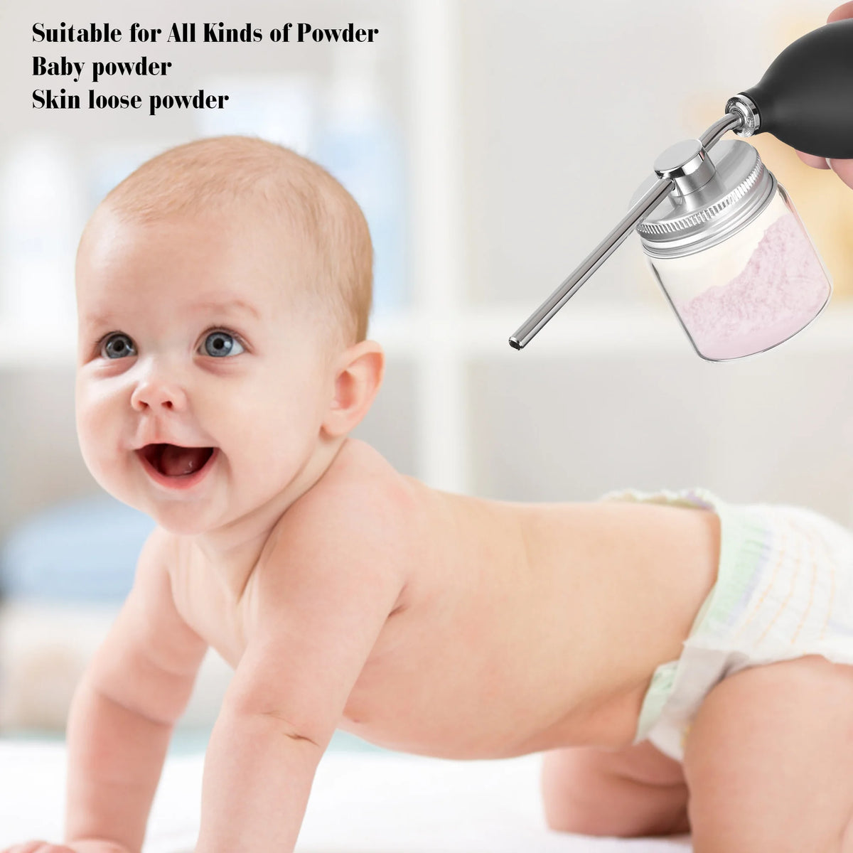 Barber Refillable Talc Fiber Powder Blower Puffer Hairdressers Talcum Hair Salon Powder Spray Bottle Barbershop