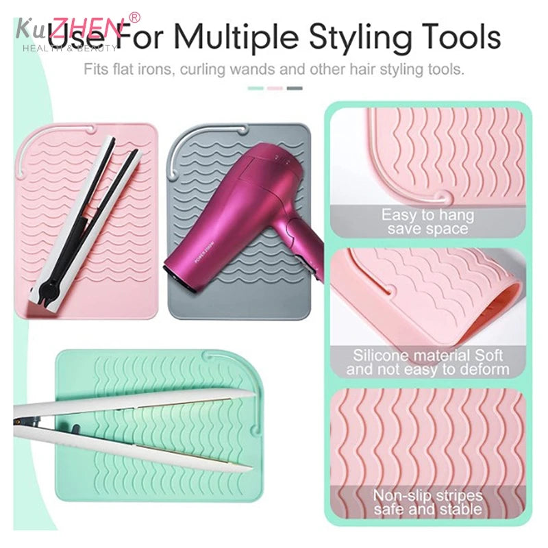 1pcs Insulation Pad Multifunctional Heat Resistant Pad Insulation Mat For Hair Straightener Heat Curling Stick Curler Flat Irons