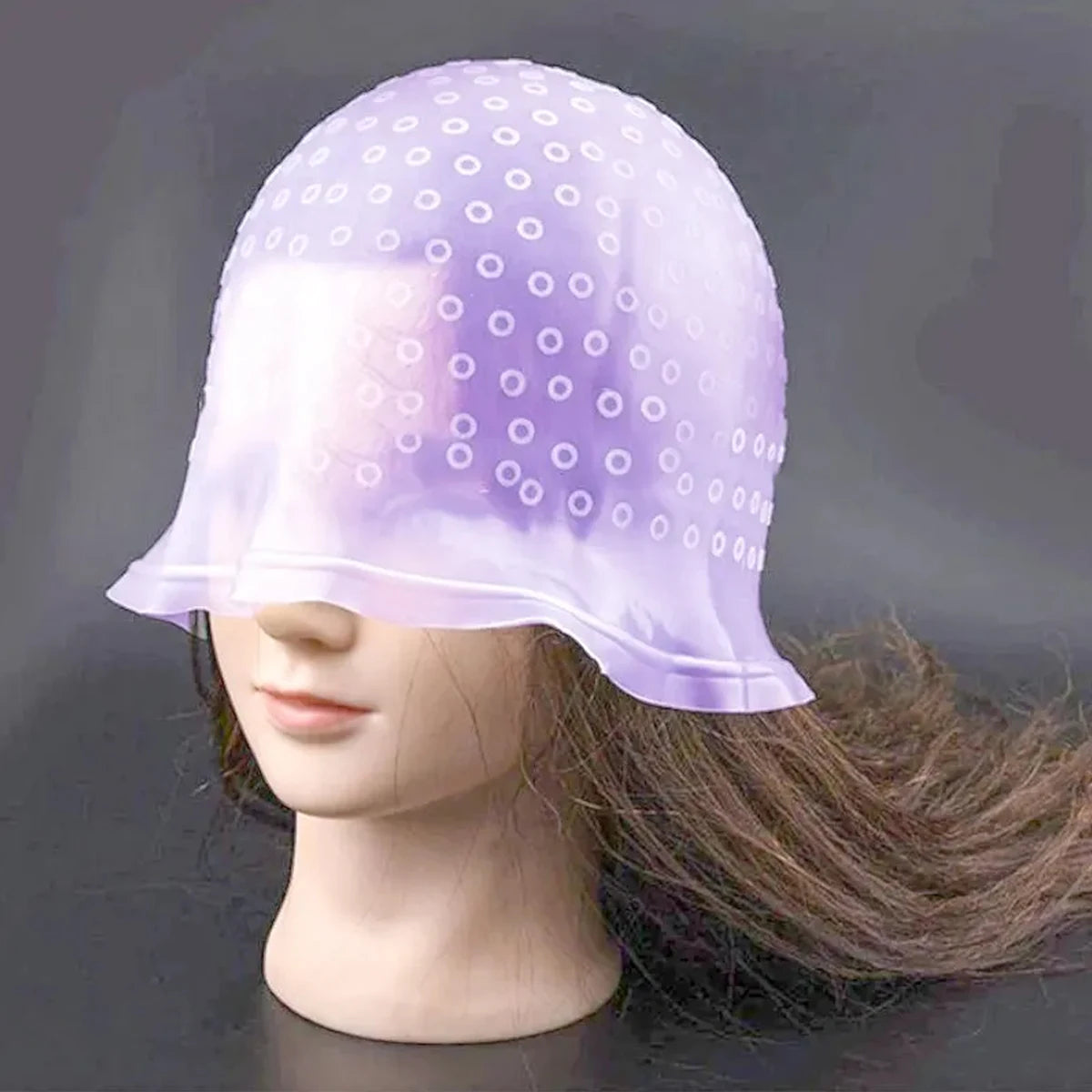 Soft Silicone Hair Coloring Cap Barber Reusable Highlighting Hair Dying Frosting Hat Pro Salon Home Hairstyling Tool Accessories