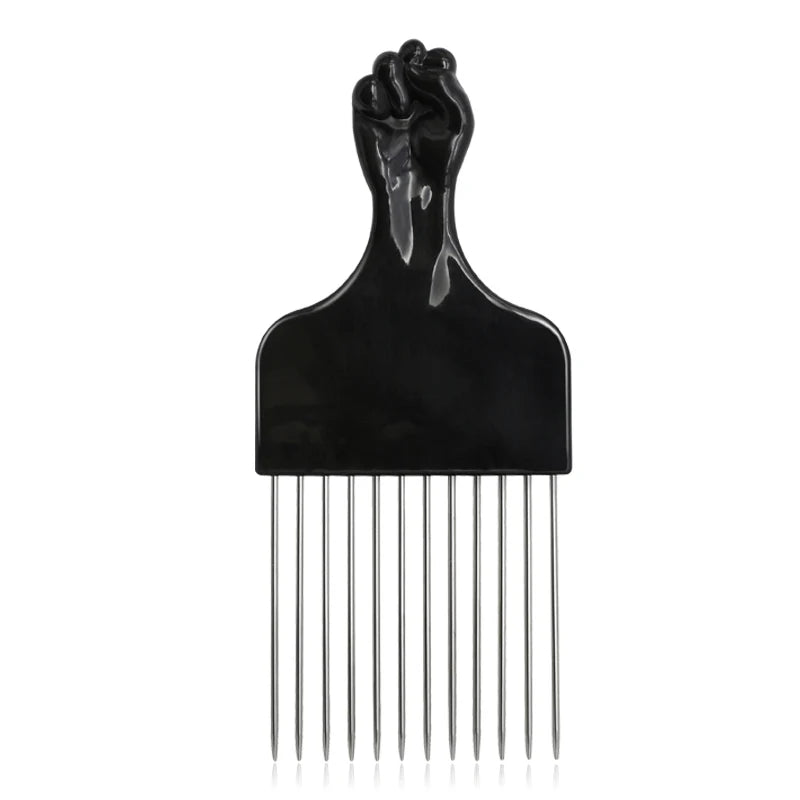 1 Piece Afro Fork Comb Stainless Steel Wide Teeth Hairdressing Brush Metal Pins Pick Hair Styling Tools Insert Curly Hair Comb