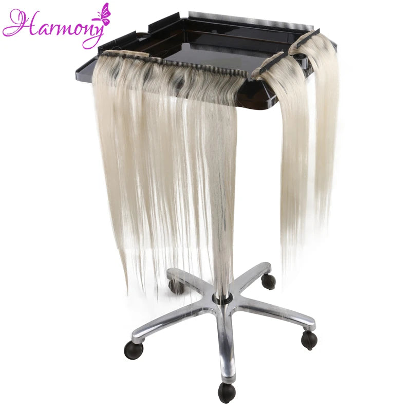 Harmony Plus Hair 1pcs Hairdesser Trolley Movable Stainless Steel Beauty Salon Trolley for I Tip Hair Extensions