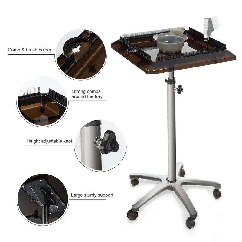 Harmony Plus Hair 1pcs Hairdesser Trolley Movable Stainless Steel Beauty Salon Trolley for I Tip Hair Extensions