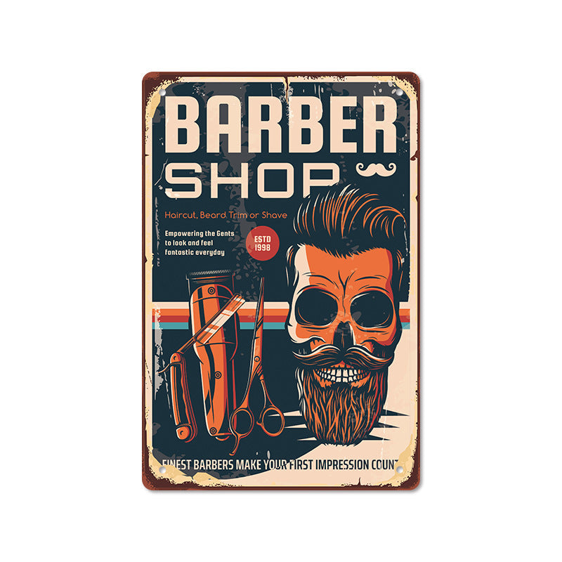 Barber Shop Poster Vintage Iron Sheet Painting