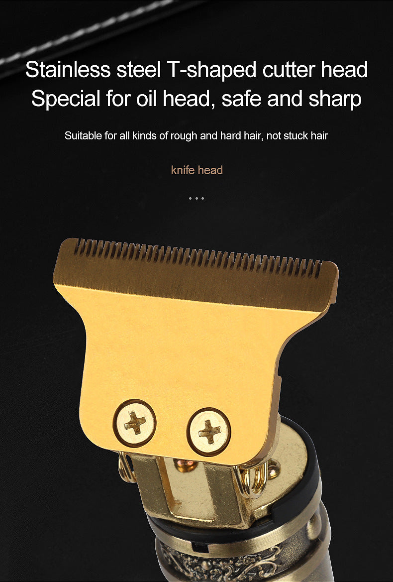 HIENA Panlong Hair Clipper Buddha Head Dragon And Phoenix Haircut Push Set T9 Hair Scissors Cross-border Hair Cutting Knife Oil Head Clippers