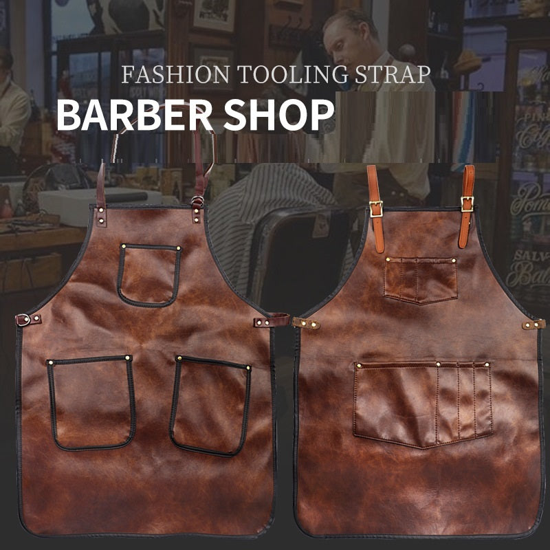 PU Leather Strap Work Apron Barber Hairdresser Workwear