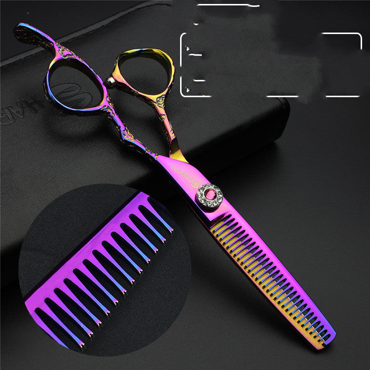 Rose Scissors 7 Inch Hairdressing Scissors To Thin Teeth Scissors Set
