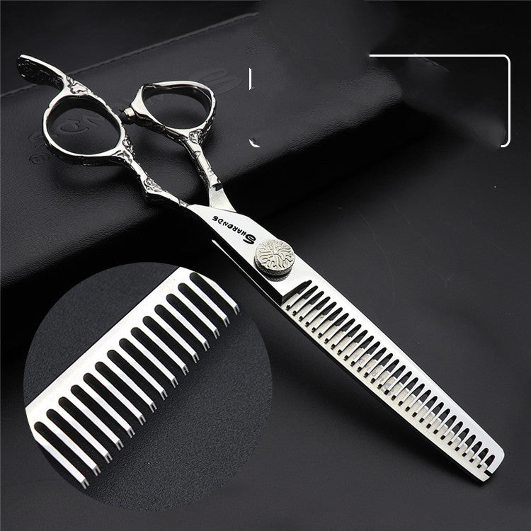 Rose Scissors 7 Inch Hairdressing Scissors To Thin Teeth Scissors Set