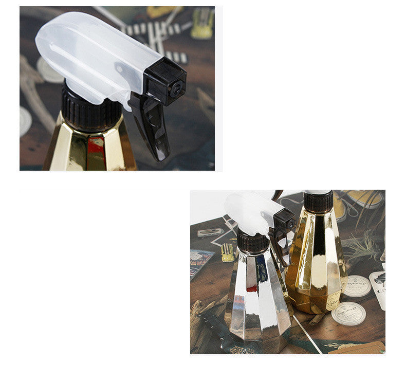 Barbershop Polygonal Electroplated Metal Watering Can Hairdressing Tools