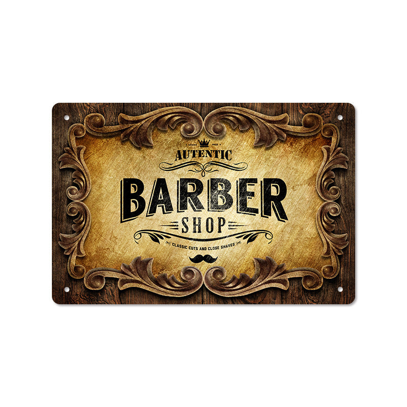 Barber Shop Poster Vintage Iron Sheet Painting