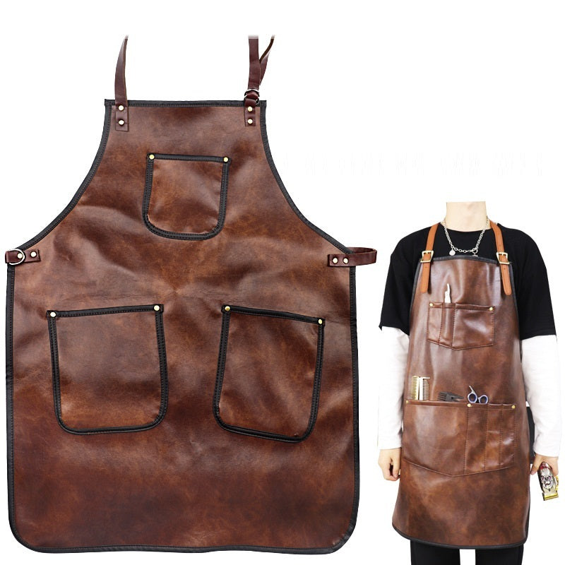 PU Leather Strap Work Apron Barber Hairdresser Workwear