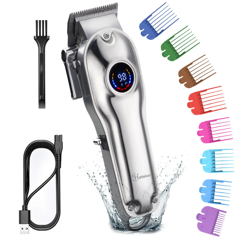 Oil Head Engraving Scissors LCD Digital Display Hair Rechargeable Color Card Electric Clipper Razor Clippers
