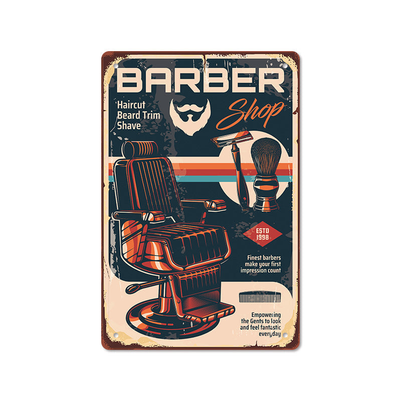 Barber Shop Poster Vintage Iron Sheet Painting