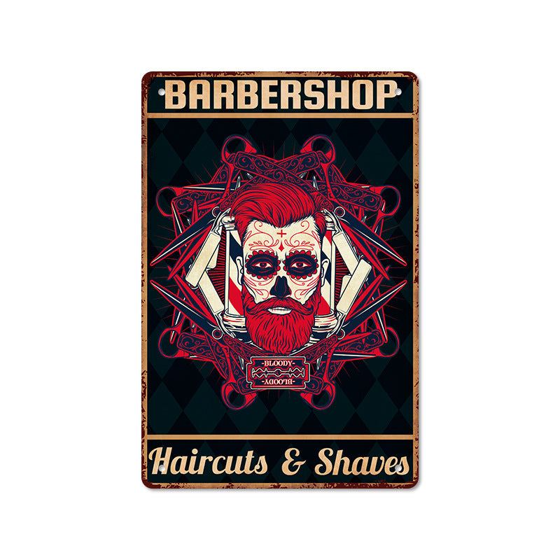 Barber Shop Poster Vintage Iron Sheet Painting