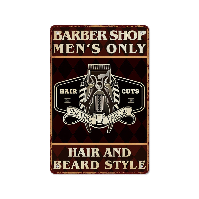 Barber Shop Poster Vintage Iron Sheet Painting