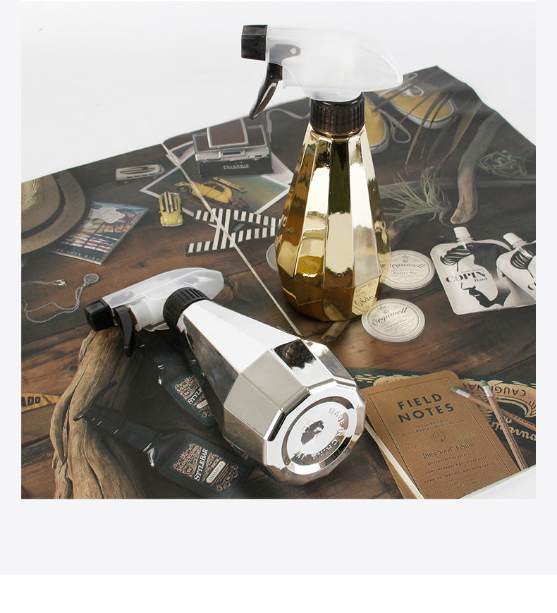 Barbershop Polygonal Electroplated Metal Watering Can Hairdressing Tools