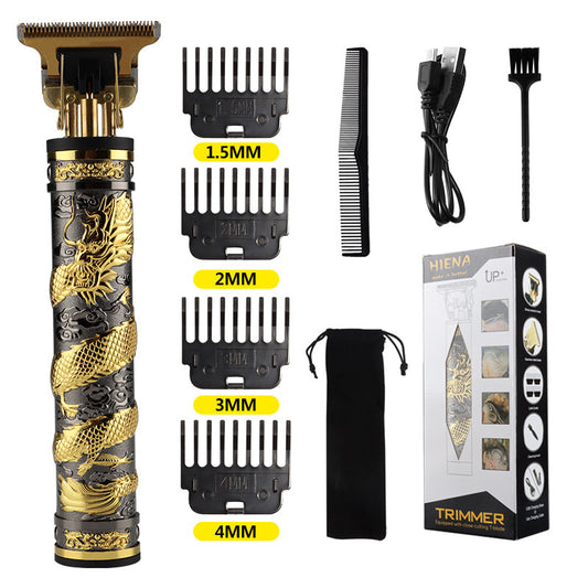 HIENA Panlong Hair Clipper Buddha Head Dragon And Phoenix Haircut Push Set T9 Hair Scissors Cross-border Hair Cutting Knife Oil Head Clippers