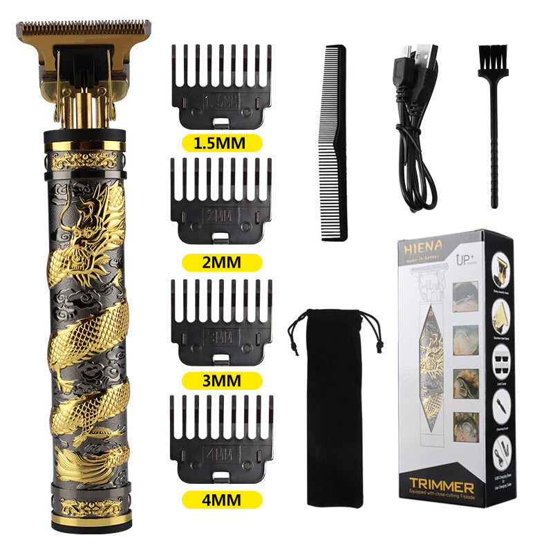 HIENA Panlong Hair Clipper Buddha Head Dragon And Phoenix Haircut Push Set T9 Hair Scissors Cross-border Hair Cutting Knife Oil Head Clippers