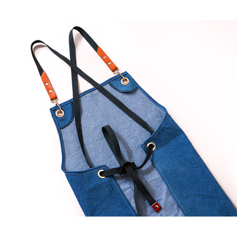Cafe Barber Restaurant Denim Work Apron