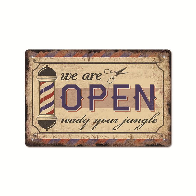 Barber Shop Poster Vintage Iron Sheet Painting