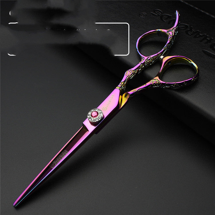 Rose Scissors 7 Inch Hairdressing Scissors To Thin Teeth Scissors Set